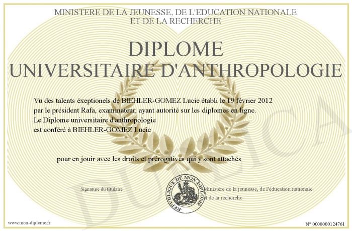 diplome universitaire anthropologie